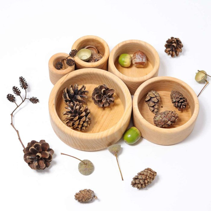 Grimm's | Natural Stacking Bowls | Wooden Toys
