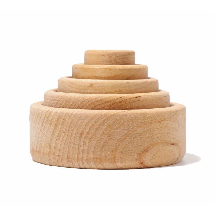 Grimm's | Natural Stacking Bowls | Wooden Toys