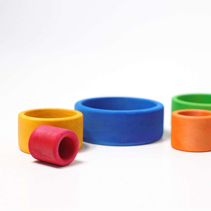 Grimm's | Coloured Stacking Bowls | Outside Blue