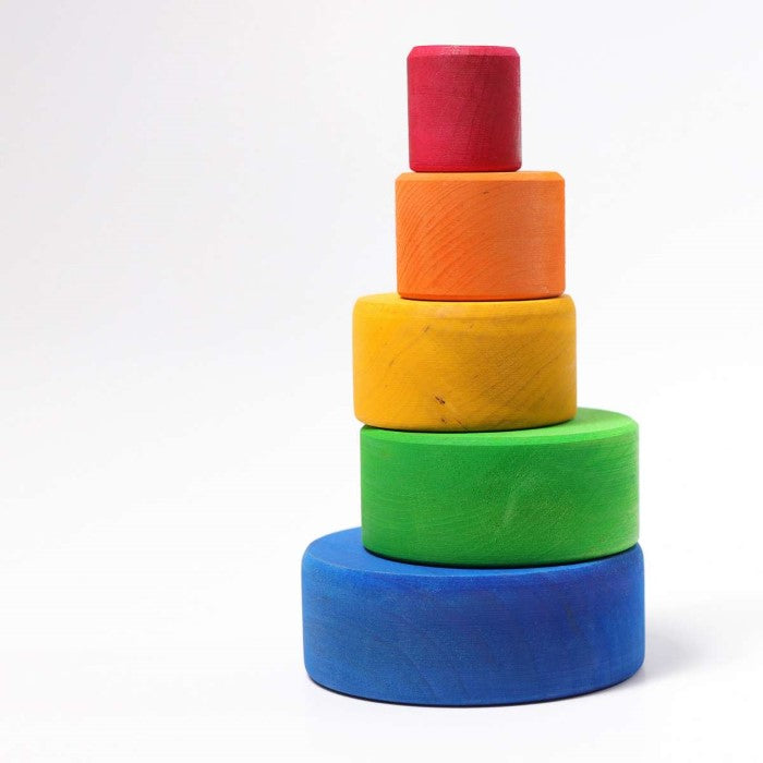 Grimm's | Coloured Stacking Bowls | Outside Blue