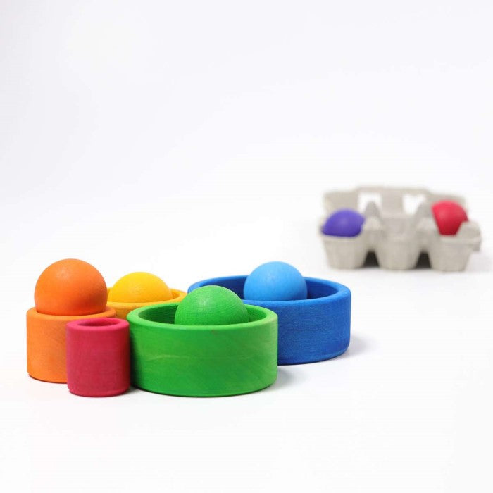 Grimm's | Coloured Stacking Bowls | Outside Blue