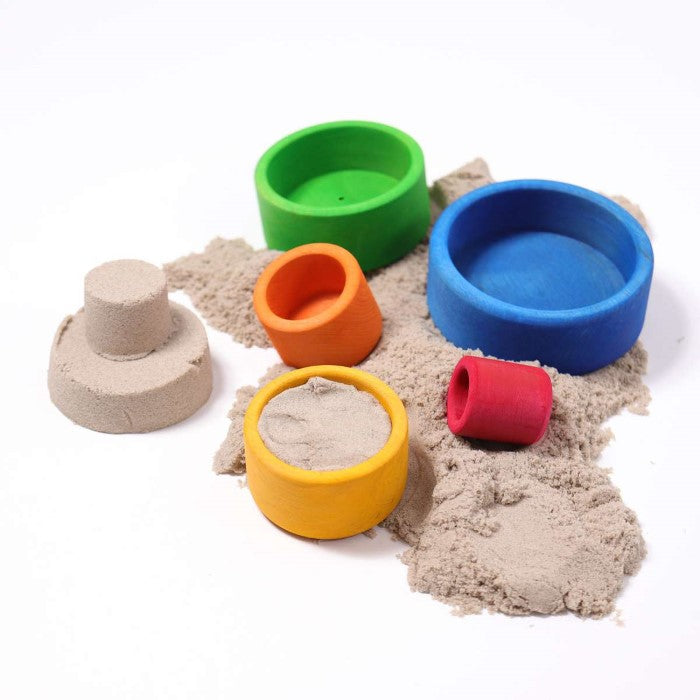 Grimm's | Coloured Stacking Bowls | Outside Blue