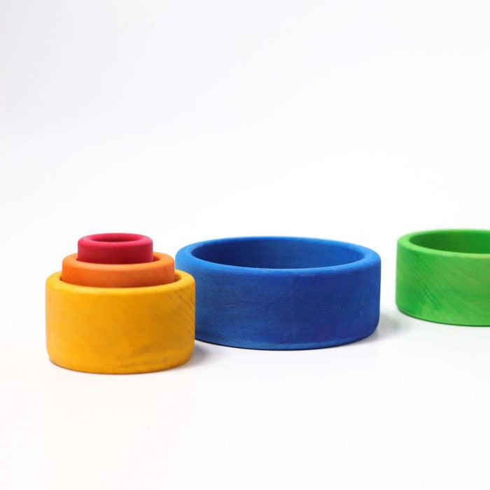 Grimm's | Coloured Stacking Bowls | Outside Blue at Milk Tooth