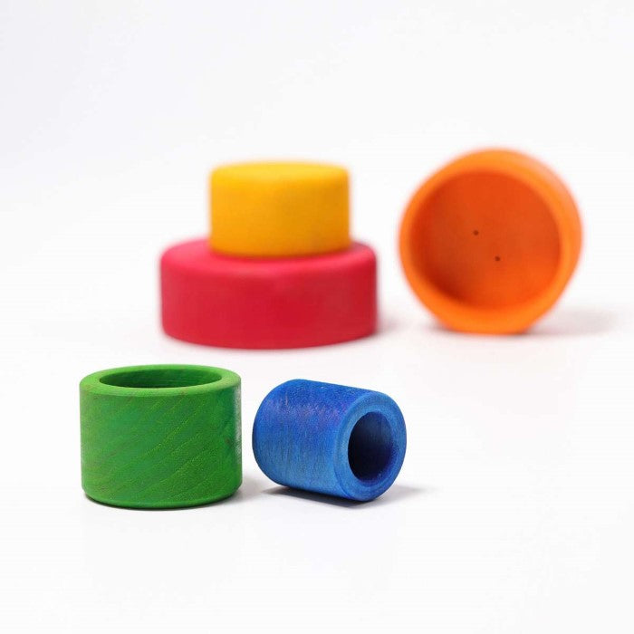 Grimm's | Coloured Stacking Bowls | Outside Red at Milk Tooth