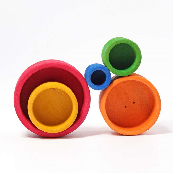 Grimm's | Coloured Stacking Bowls | Outside Red
