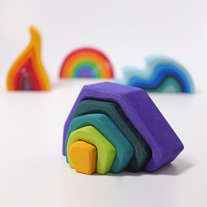 Grimm's | Wooden Stacking Toy | Cave Earth Stone