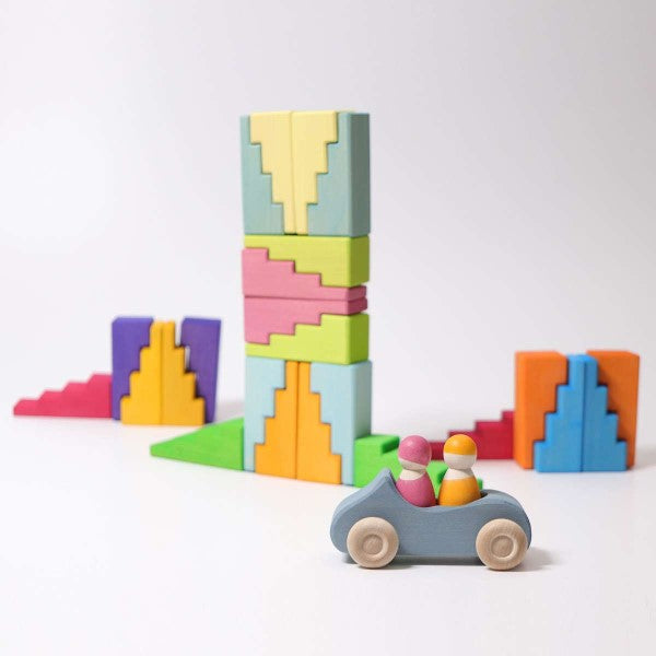 Grimm's | Stepped Roofs | Rainbow | Building Blocks Steps