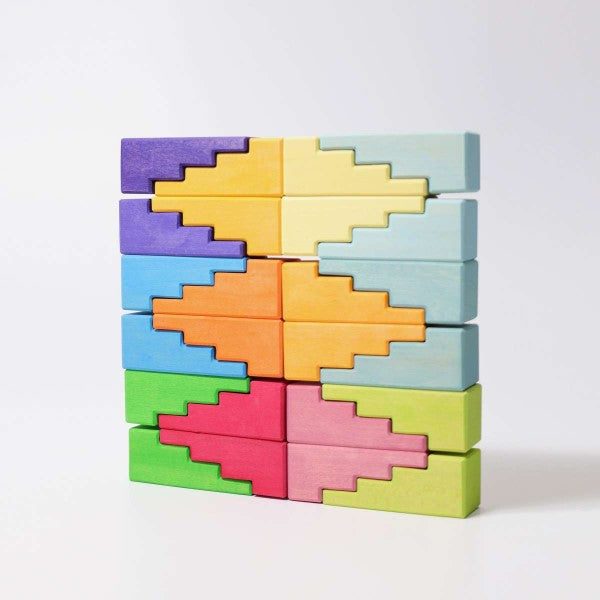 Grimm's | Stepped Roofs | Rainbow | Building Blocks Steps