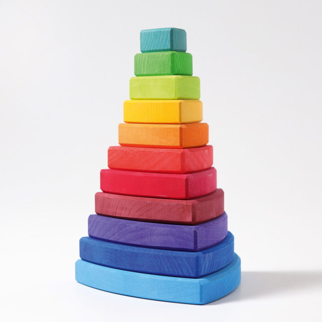 Grimm's | Triangular Stacking Tower | Large Rainbow