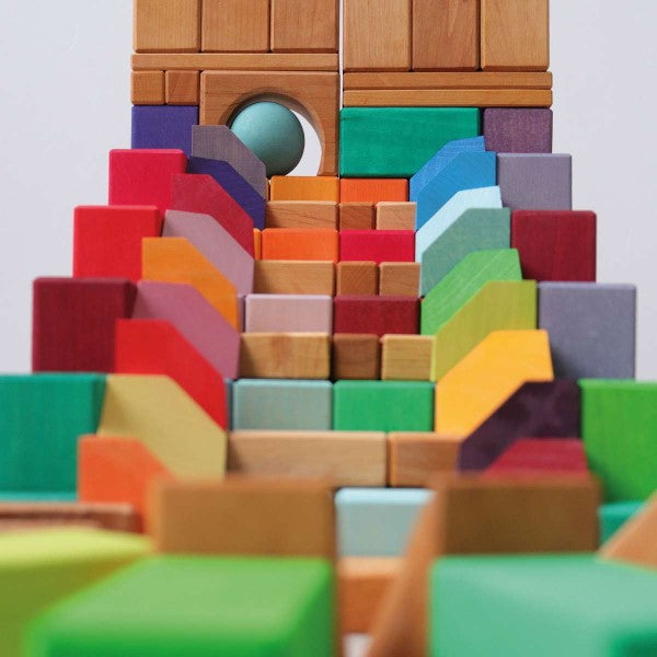 Grimm's | Building Set | Cornerstones | Wooden Blocks Marble Run