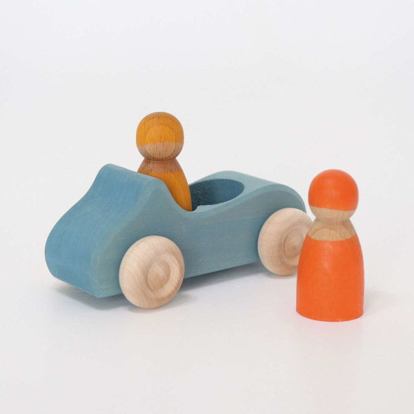 Grimm's | Convertible Car | Large | Blue with Two Friends