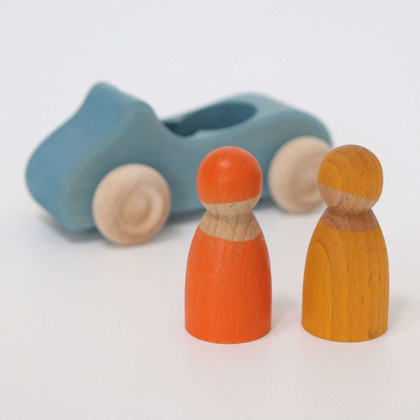 Grimm's | Convertible Car | Large | Blue with Two Friends