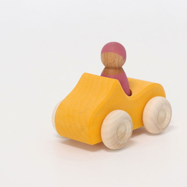 Grimm's | Convertible Car | Small | Yellow with Friend