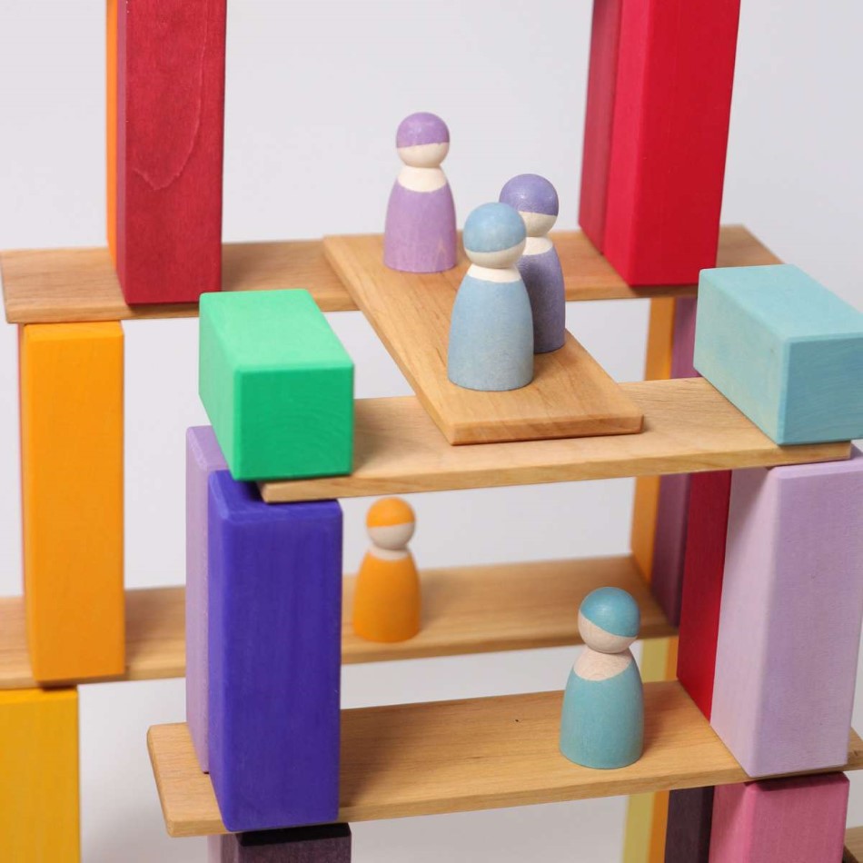 Grimm's | 12 Pastel Rainbow Friends Peg Dolls