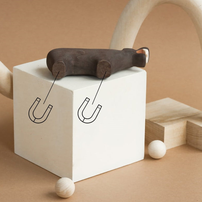 Iz Vetvey | Wooden Hippo Toy with embedded magnets