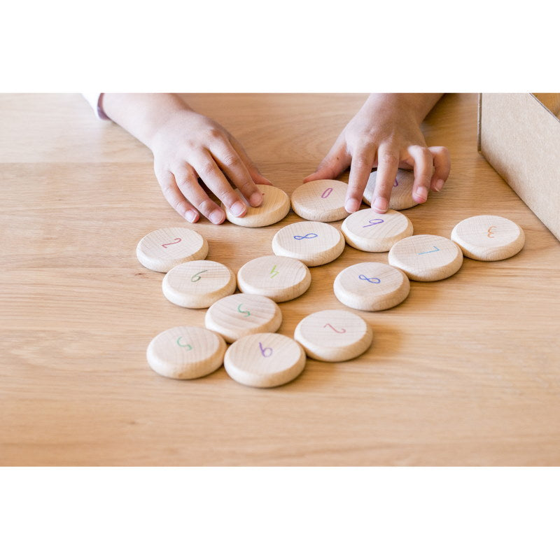 Grapat | Coins to Count | 60 Pieces | Numbered Wooden Toys