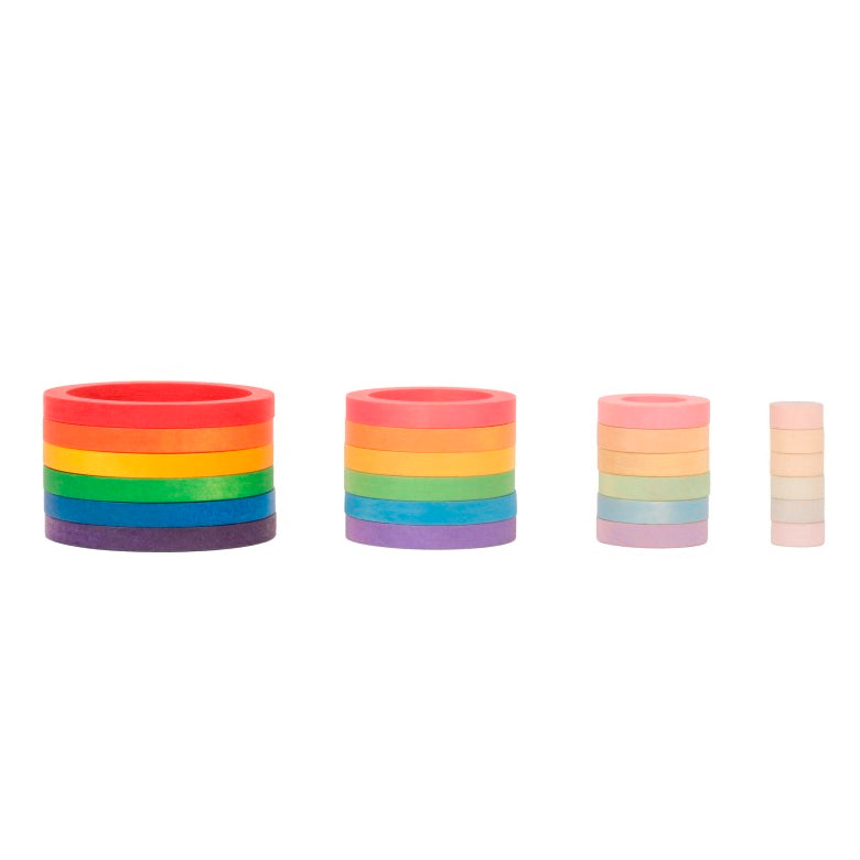 Grapat | Nest Rings | 24 Pieces | Concentric gradient rainbow wooden toys