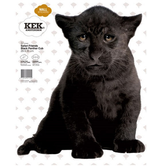 Black panther cub wall sticker - KEK Amsterdam Safari Friends animal wall decal