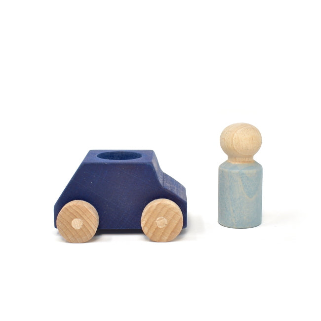 Lubulona | Car in Navy Blue with Grey Figure