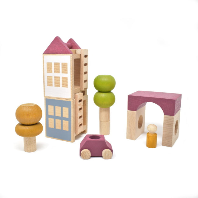 Lubulona | Car in Plum with Mustard Figure