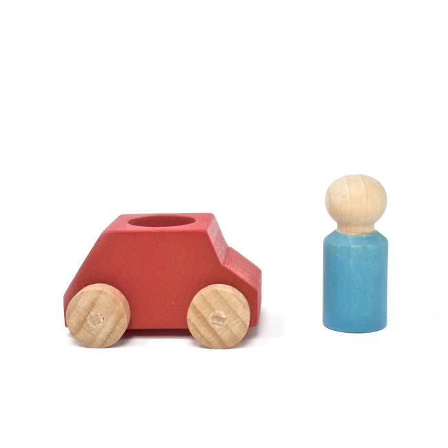 Lubulona | Car in Red with Blue Figure