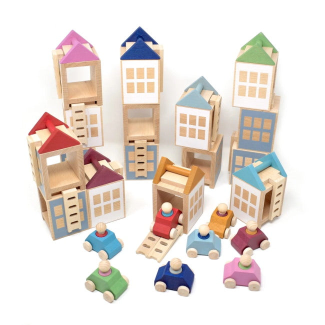 Lubulona | Town Mega Set wooden toy village