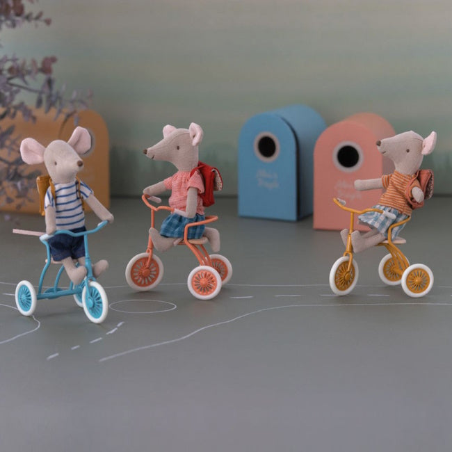 Maileg | Mouse Tricycle Big Sister with Bag Rose at Milk Tooth