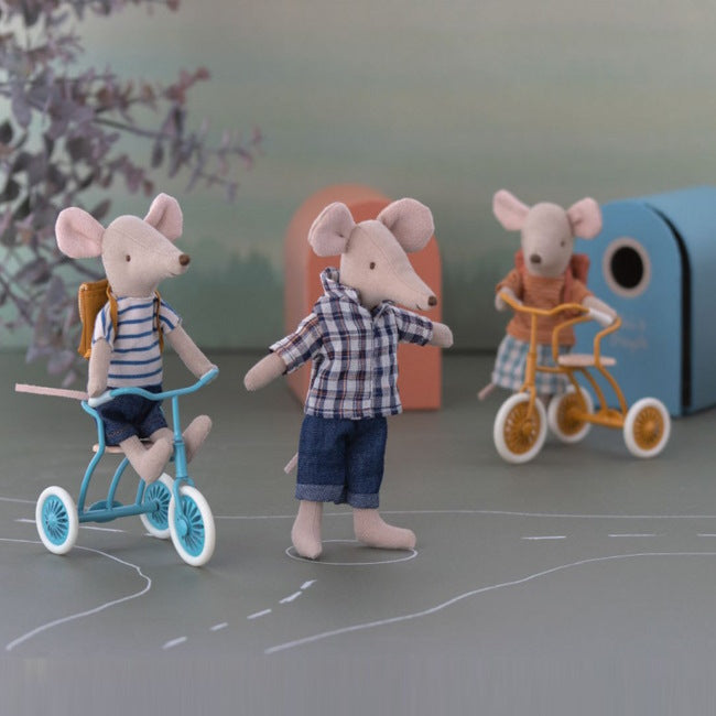 Maileg | Mouse Tricycle Big Sister with Bag Rose at Milk Tooth