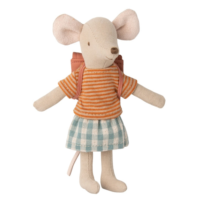 Maileg | Mouse Tricycle Big Sister with Bag Rose at Milk Tooth