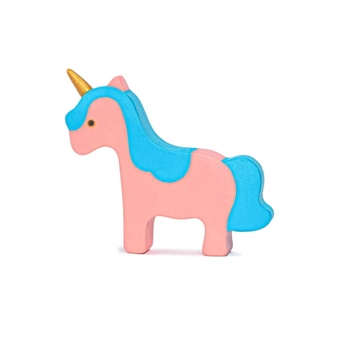 Mikheev | Unicorn Baby in Blue & Pink wooden toy at Milk Tooth