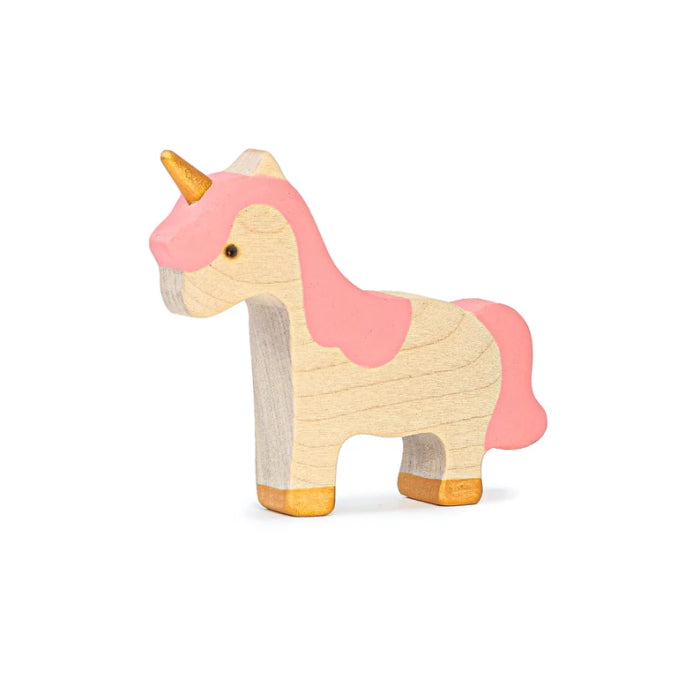 Mikheev | Unicorn Baby in Pink & White wooden toy at Milk Tooth