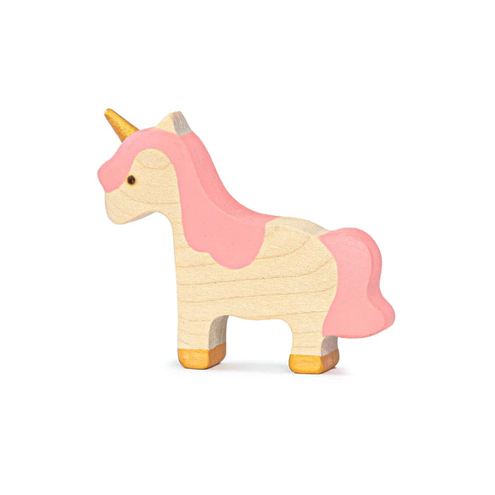 Mikheev | Unicorn Baby in Pink & White wooden toy at Milk Tooth