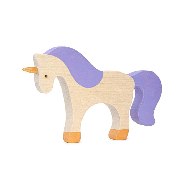 Mikheev | Unicorn in Purple & White woodent toy at Milk Tooth