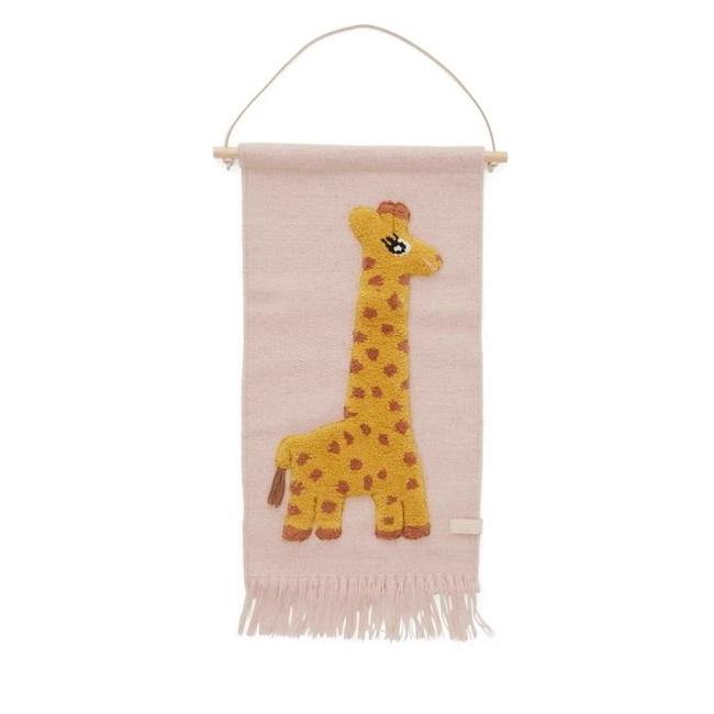 OYOY | Giraffe Wallhanger | Wall Hanging | Wall Rug | Rose