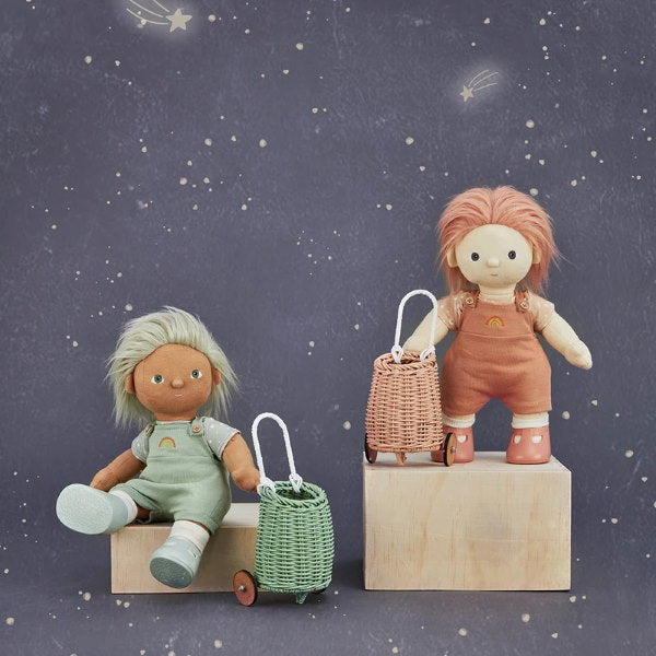Olli Ella | Doll Luggy Basket | Rose and Mint | Cricket Birdie