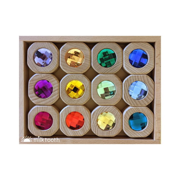 Papoose | Bitcoins | 12 Blocks Goethe | wooden blocks with gems