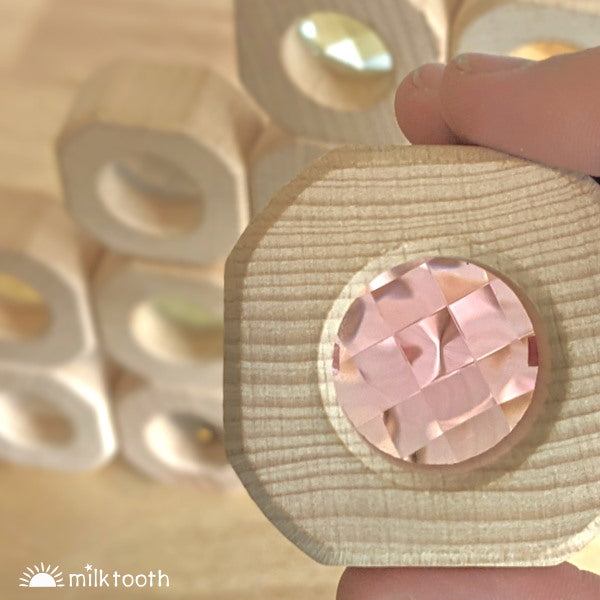 Papoose | Bitcoins | 15 Windows Earth | wooden blocks with transparent jewels