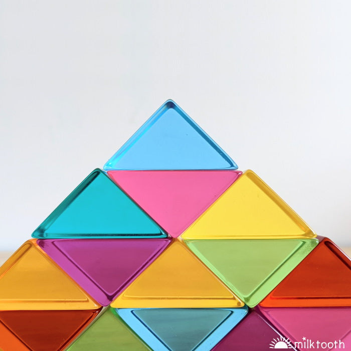 © Milk Tooth Papoose | Lucite Small Triangles | 32 Pieces with Tray
