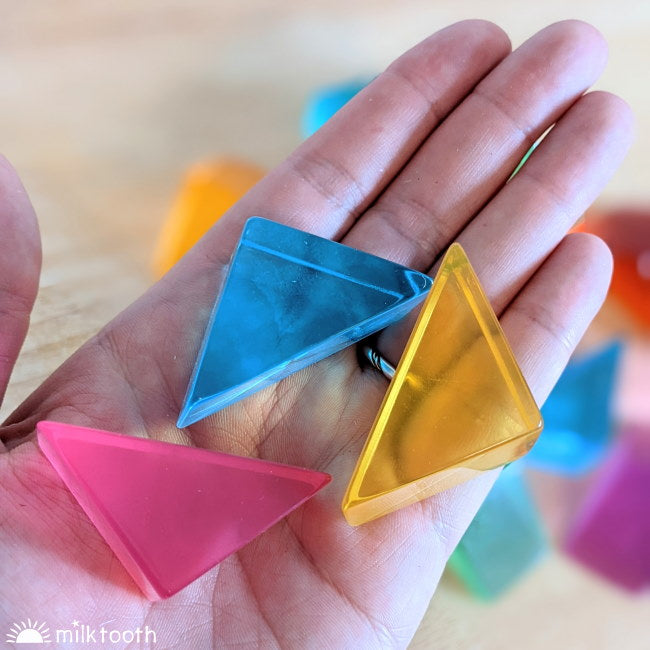 © Milk Tooth Papoose | Lucite Small Triangles | 32 Pieces with Tray