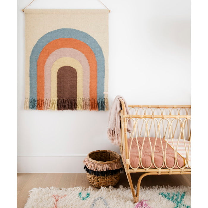 OYOY Follow the Rainbow Wall Rug from Milk Tooth in Three Birds Renovations House 10 Nursery