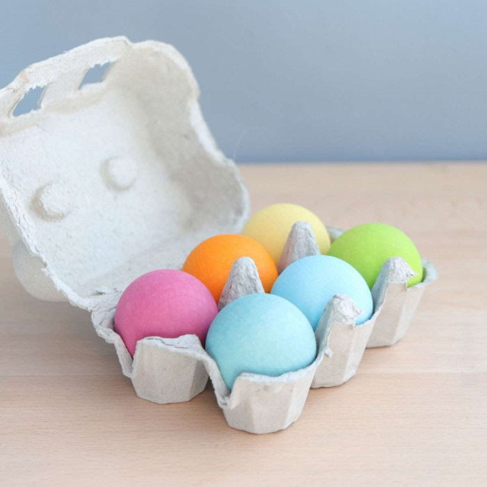 Grimm's Spiel Und Holz 6 Pastel Balls Wooden Toy