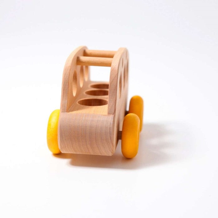 Grimm's Bus Natural with Yellow Wheels
