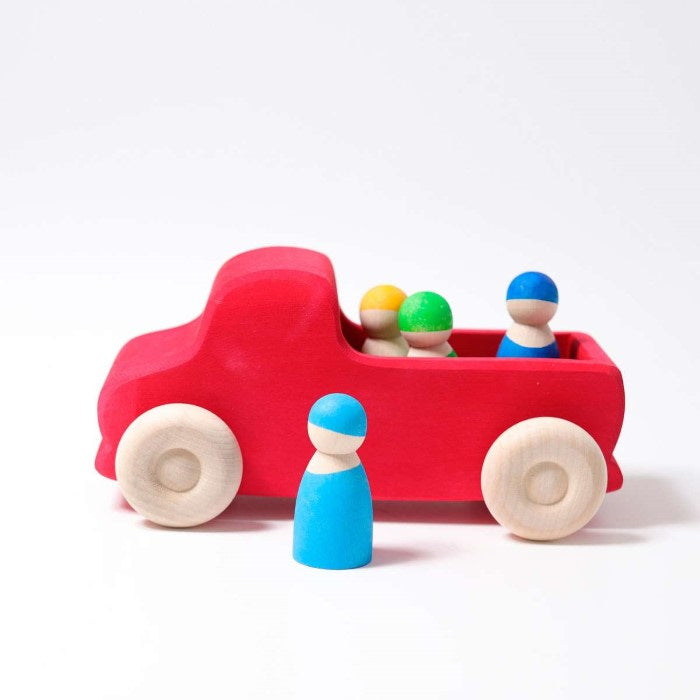 Grimm's | Large Red Truck with Rainbow Friends