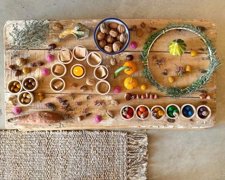 Grapat | Mandala | Little Brown Mushrooms 36 Pieces | Wooden Toys