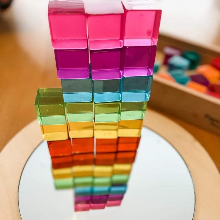 © Playdaysinperth for Milk Tooth Papoose Bright Lucite Cubes
