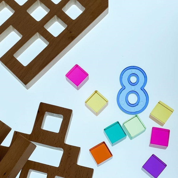© Playdaysinperth for Milk Tooth Papoose Bright Lucite Cubes