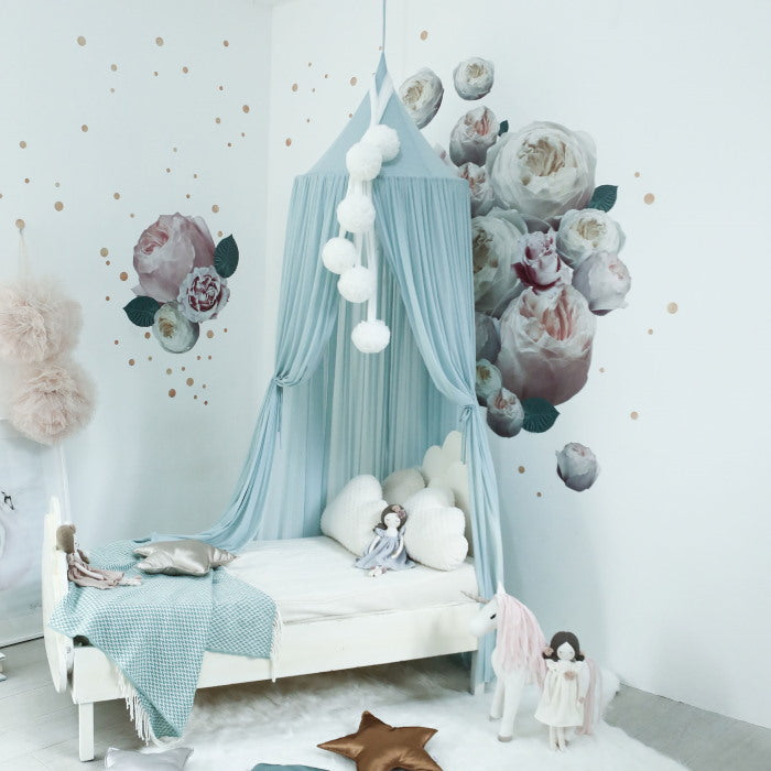 Spinkie Baby | Sheer Canopy | Minty Blue styled in a bedroom