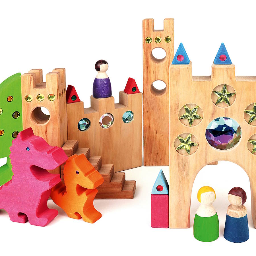 Bauspiel | Large Fairytale Castle Building Block Set 16 Pieces at Milk Tooth