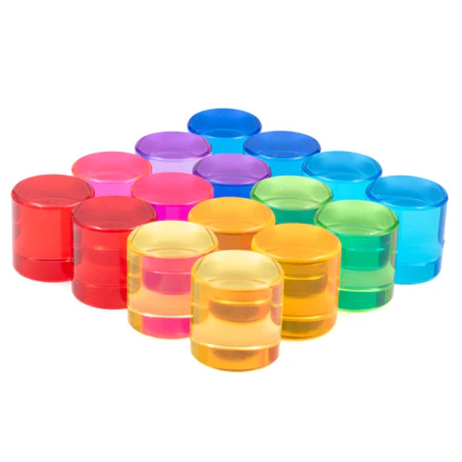 Bauspiel | Lucent Cylinders 16 Pieces at Milk Tooth Australia