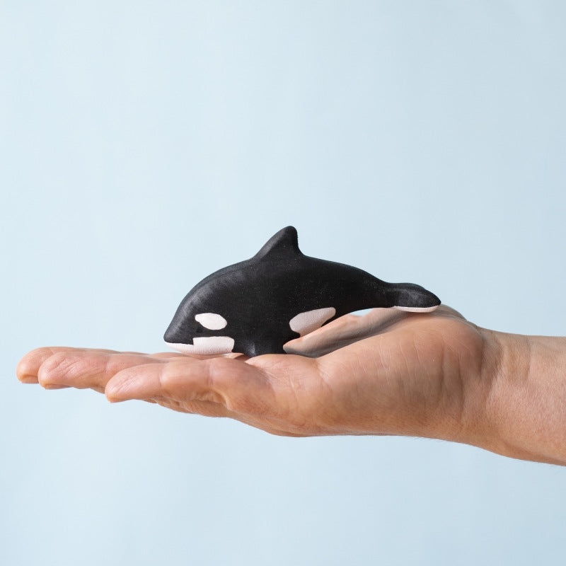 Bumbu Toys Baby Orca wooden toy at Milk Tooth Australia